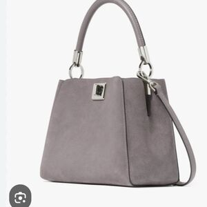NWT Kate Spade Phoebe Hare Grey Suede Handbag Discontinued Color